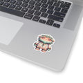 Floral Boho Monster Sticker: Pastel Hippie Character Art